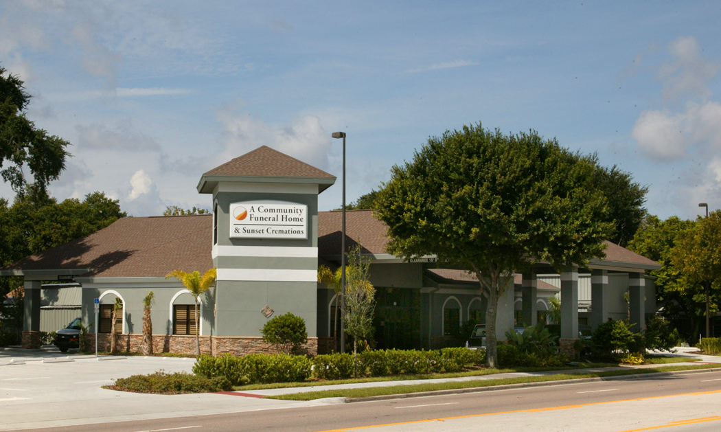 A Community Funeral Home & Sunset Cremations building in Orlando, Florida