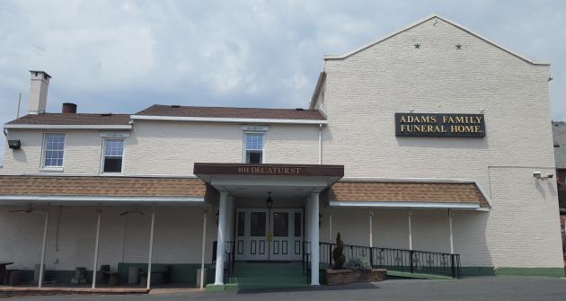 Adams Family Funeral Home building in Cumberland, Maryland
