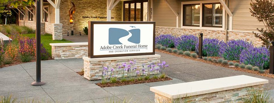 Adobe Creek Funeral Home building in Petaluma, California