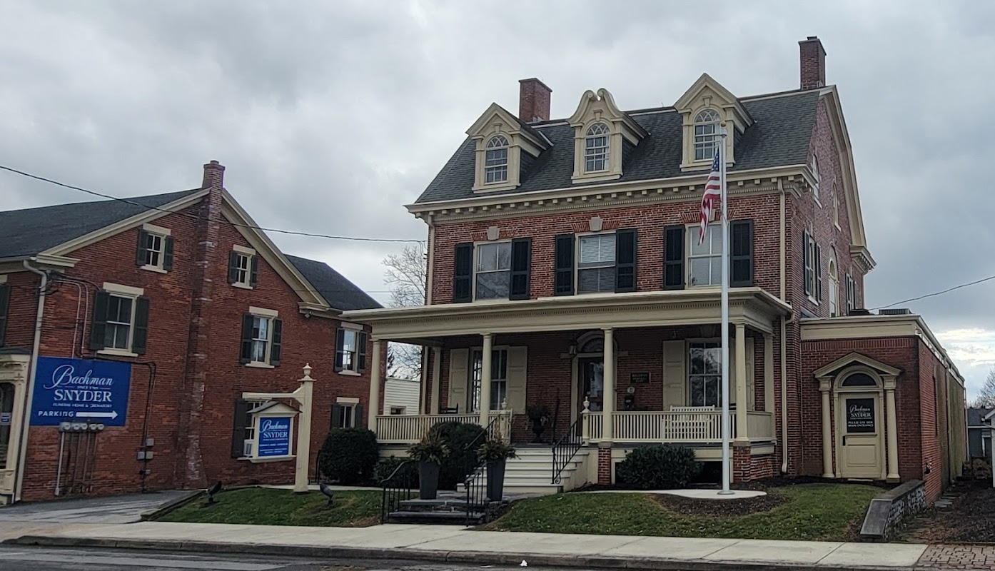 Bachman Funeral Home building in Strasburg, Pennsylvania