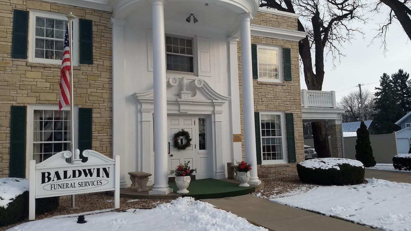 Baldwin Funeral Services building in Baraboo, Wisconsin