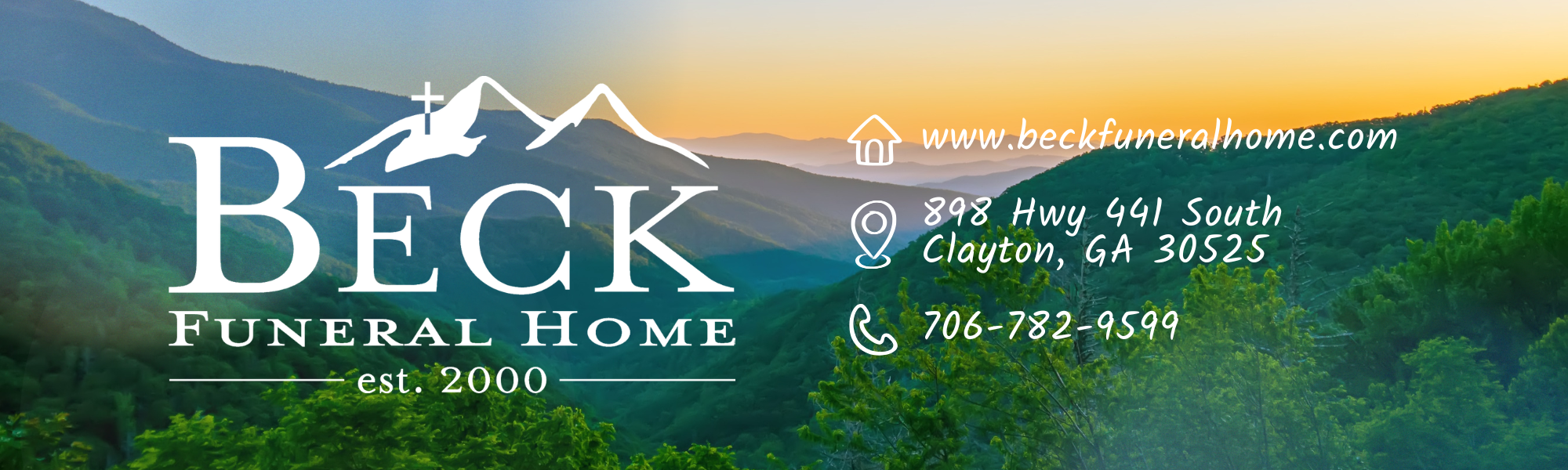 Beck Funeral Home building in Clayton, Georgia