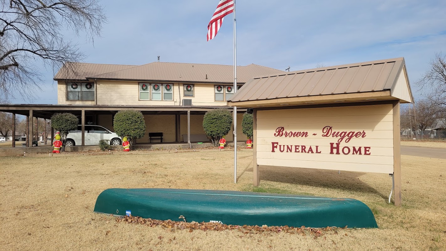 Brown-Dugger Funeral Home building in Perry, Oklahoma