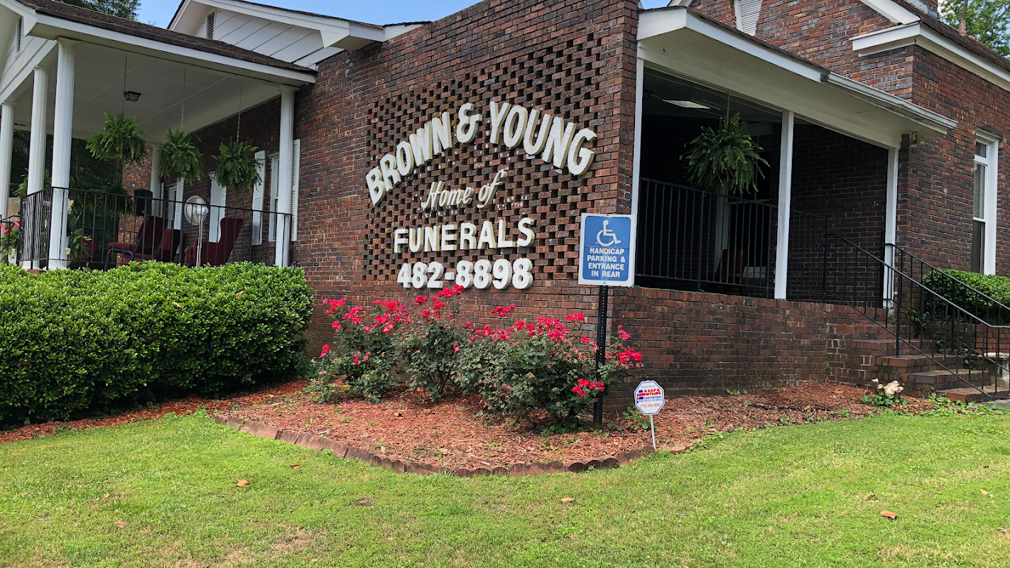 Brown & Young Home Of Funerals building in Lithonia, Georgia