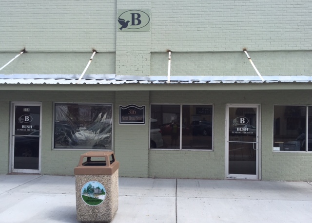 Bush Funeral Services building in Leland, Mississippi