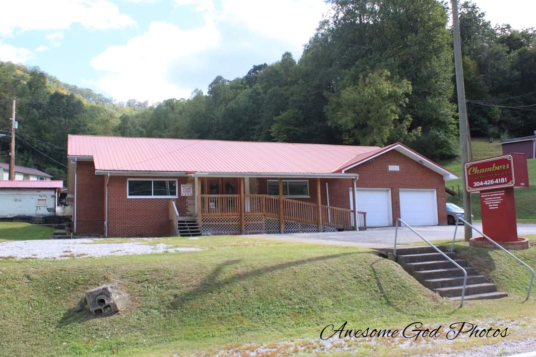 Chambers Funeral Services building in Matewan, West Virginia