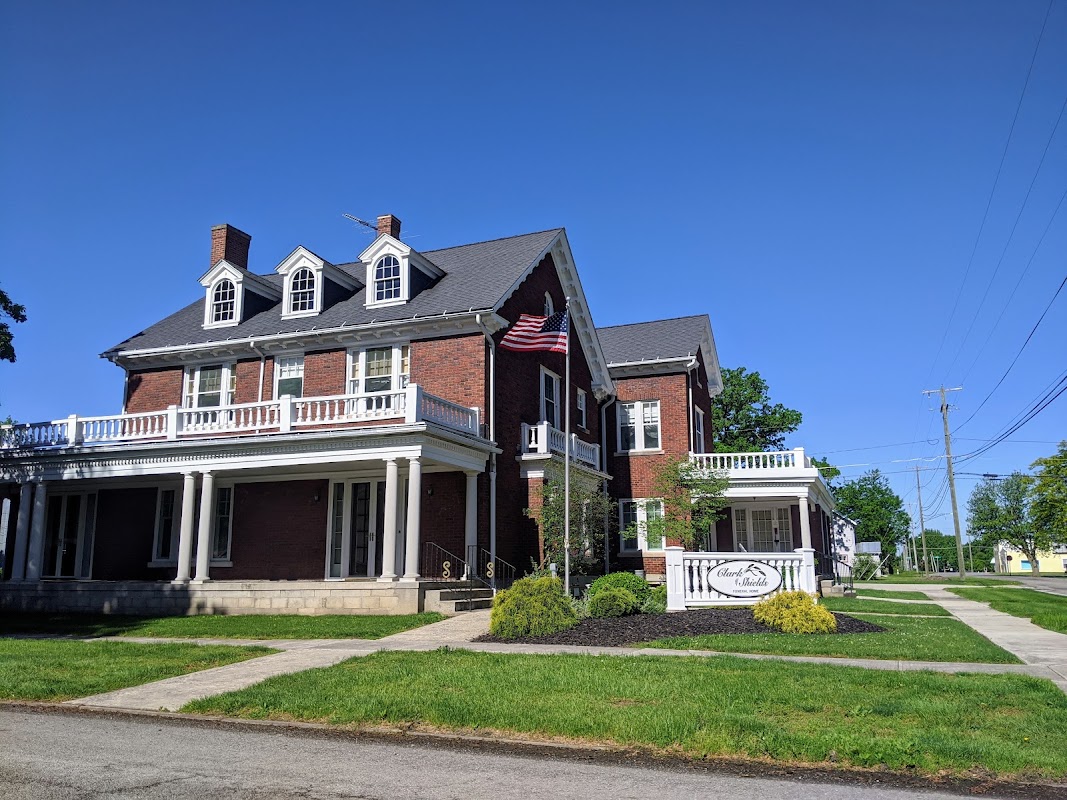 Clark-Shields Funeral Home building in Forest, Ohio