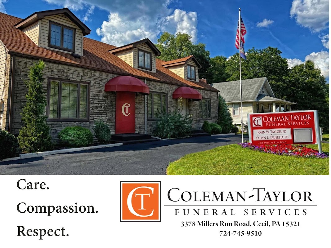 Coleman-Taylor Funeral Services building in Cecil, Pennsylvania
