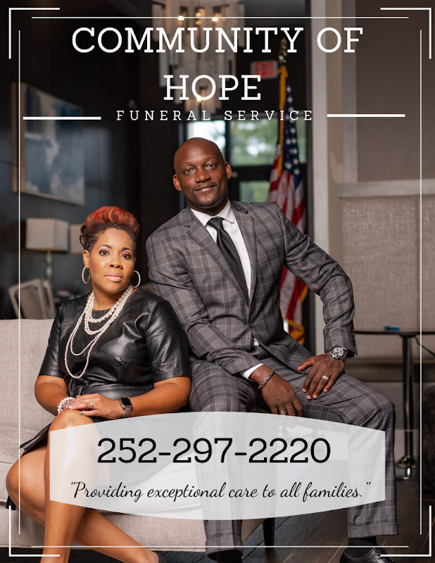 Community of Hope Funeral Service building in Hobbsville, North Carolina