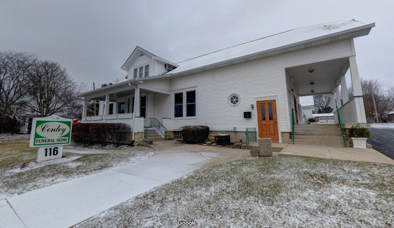 Conley Funeral Home building in Elburn, Illinois
