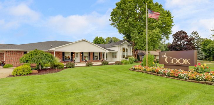 Cook Funeral & Cremation Services building in Byron Center, Michigan