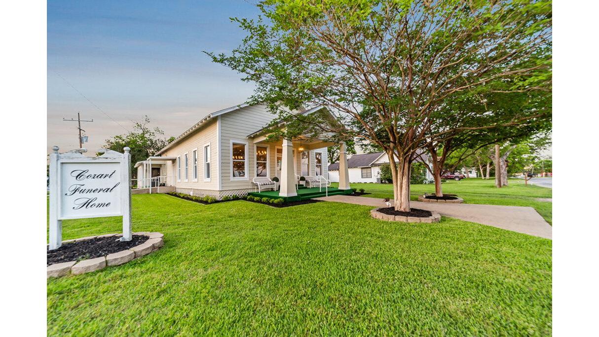 Cozart Funeral Home building in Normangee, Texas