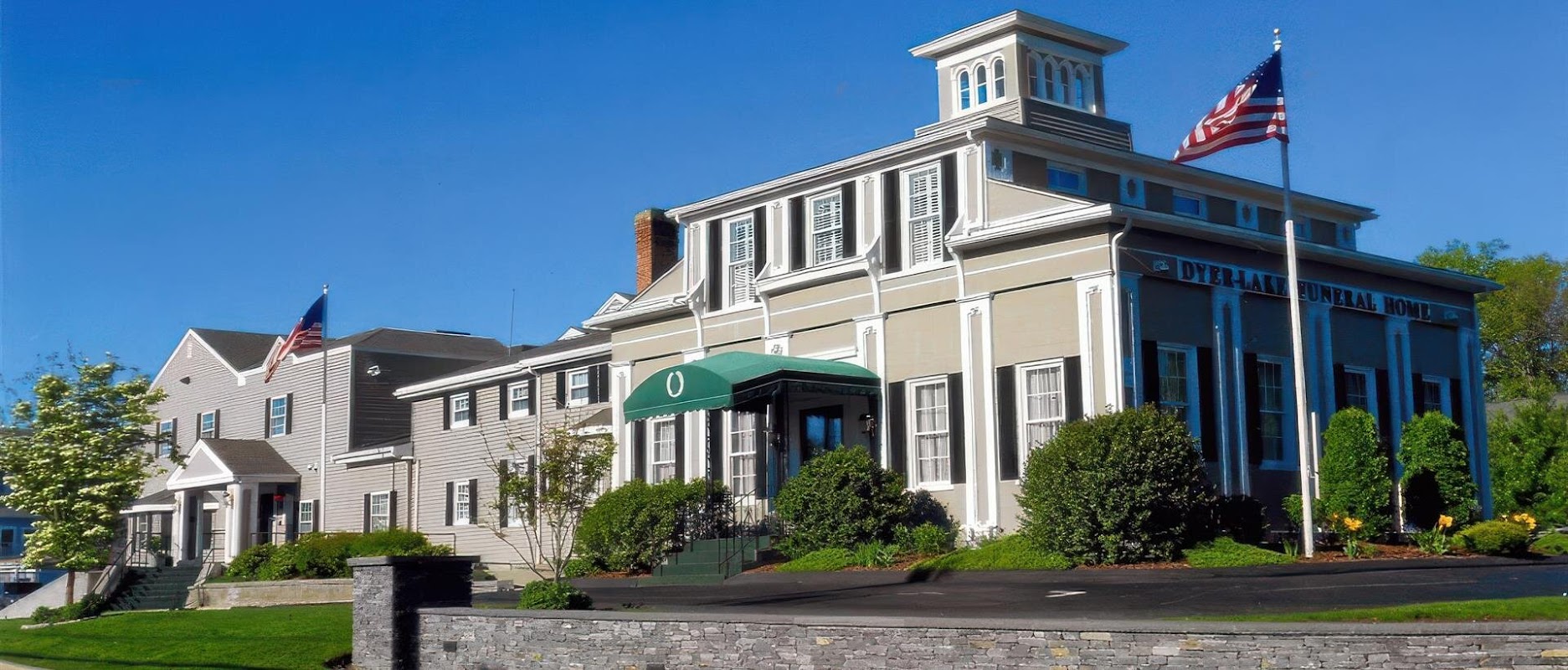 Dyer-Lake Funeral Home building in Attleboro Falls, Massachusetts