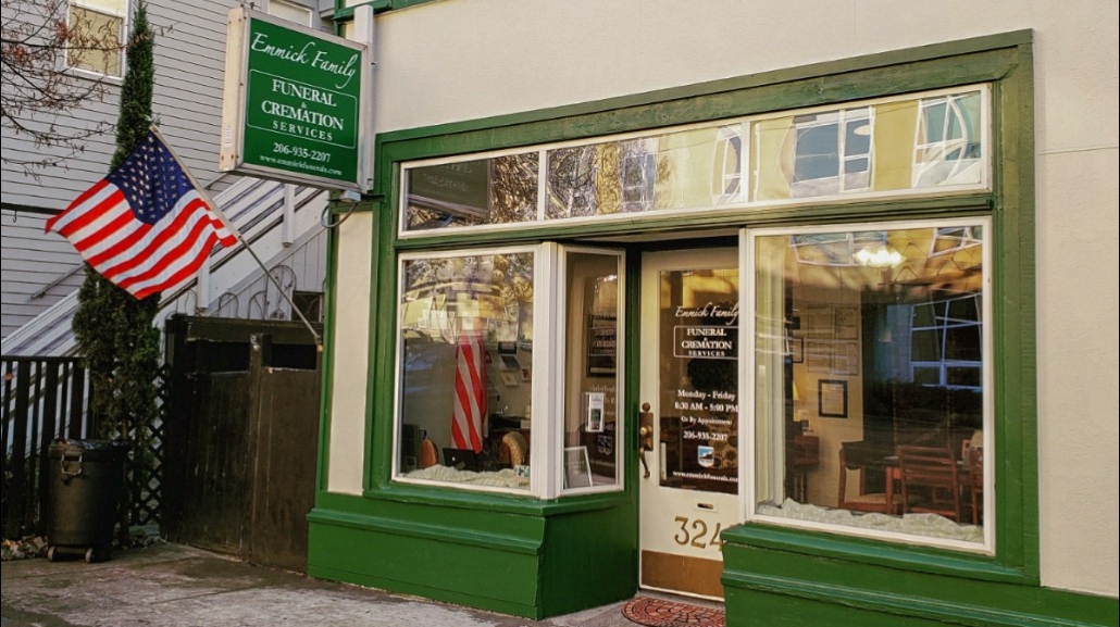 Emmick Family Funeral Services building in Seattle, Washington