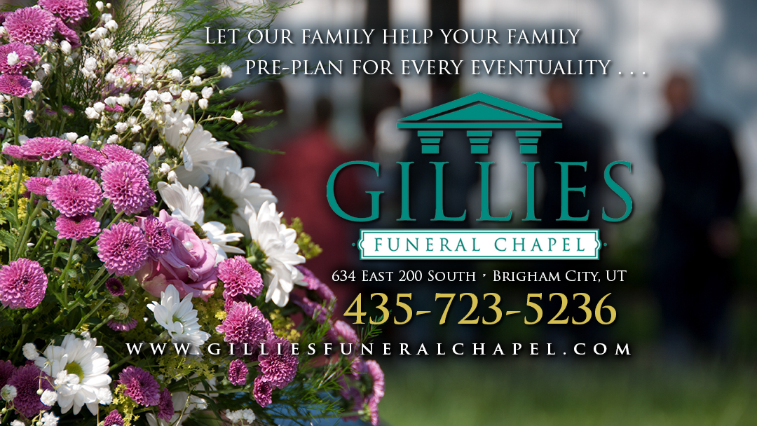 Gillies Funeral Chapel building in Brigham City, Utah