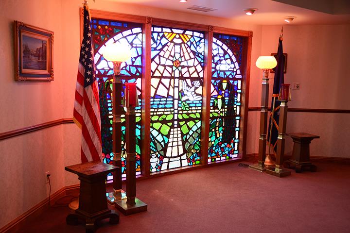 Goodale Memorial Chapel building in Lockport, Illinois