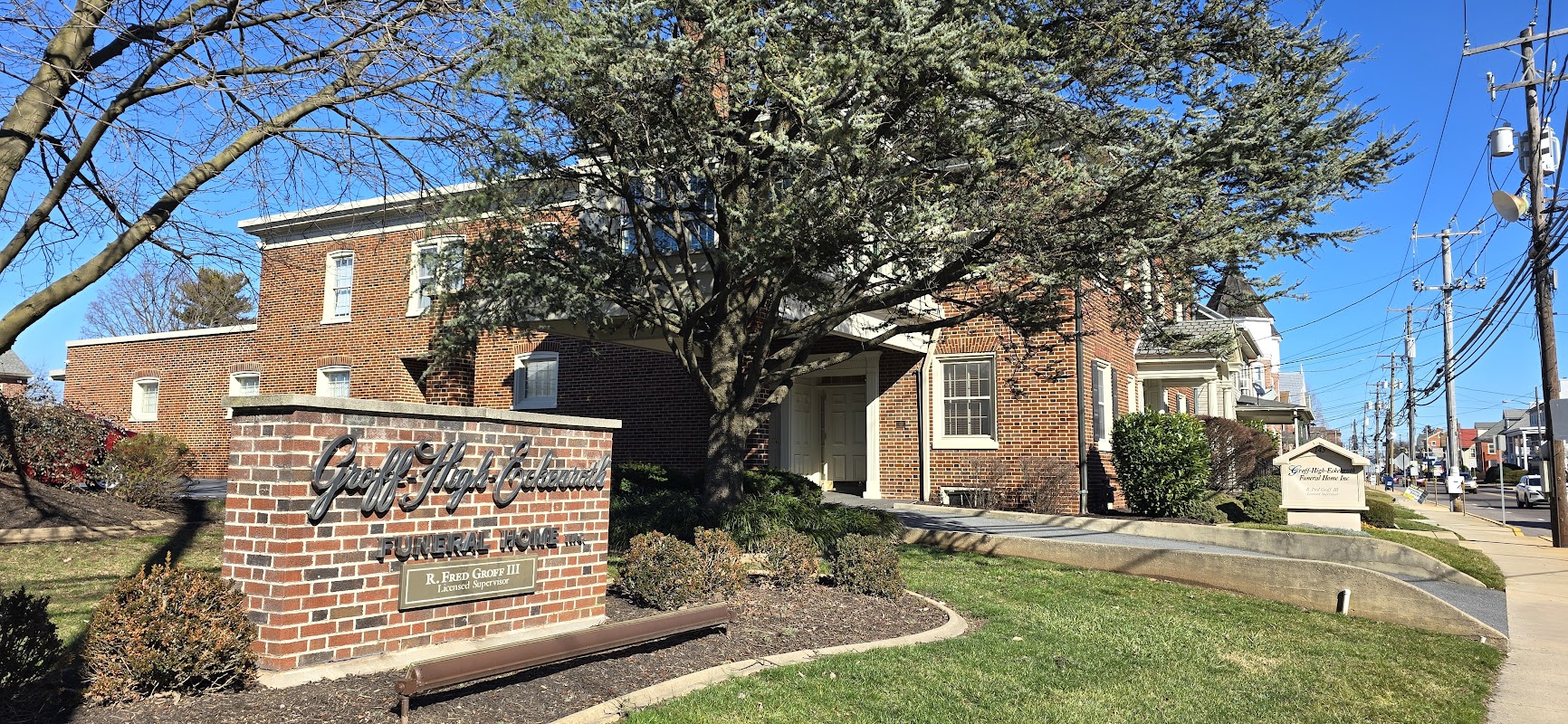 Groff-High Funeral Home building in New Holland, Pennsylvania