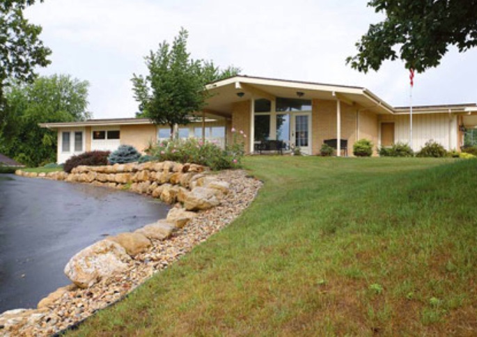 Gunderson Funeral Home building in Cross Plains, Wisconsin