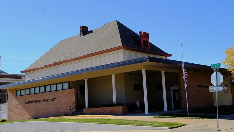 Harman-Wright Mortuary building in Beatrice, Nebraska