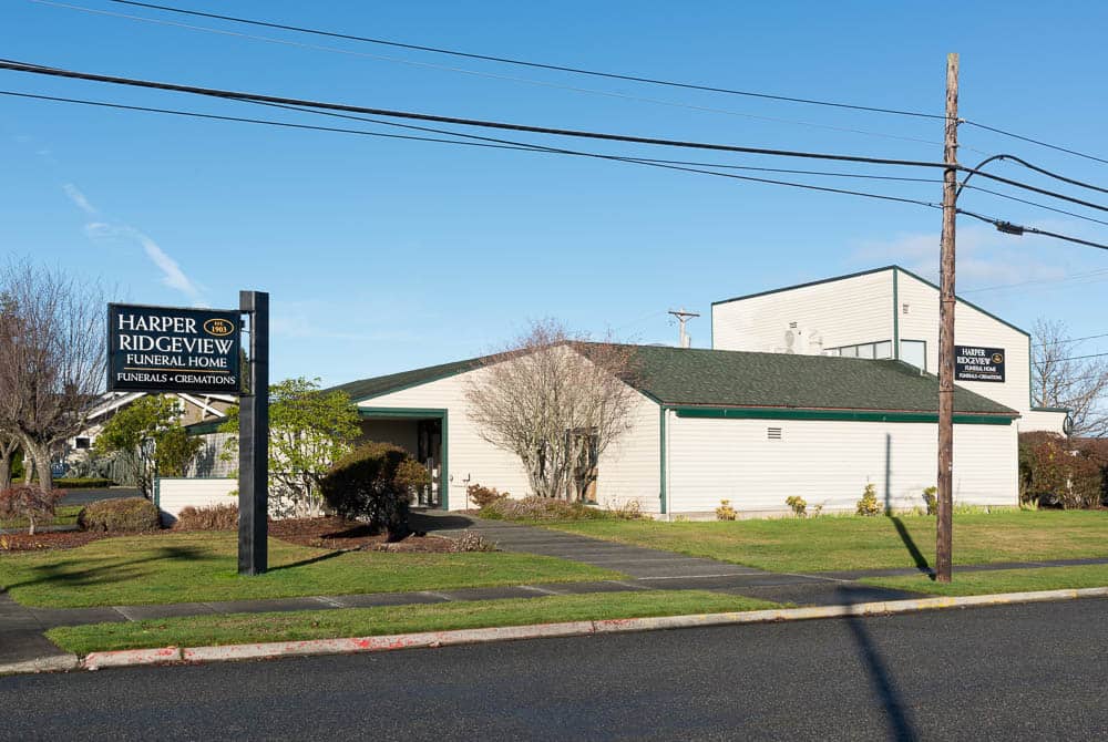 Harper Ridgeview Funeral Chapel building in Port Angeles, Washington