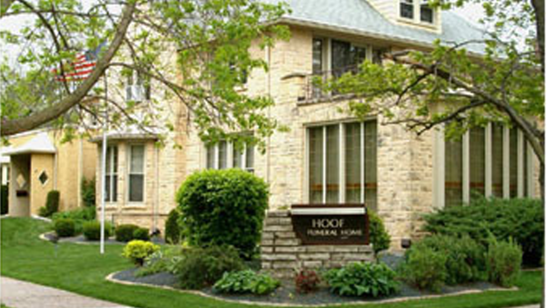 Hoof Funeral Home building in Reedsburg, Wisconsin