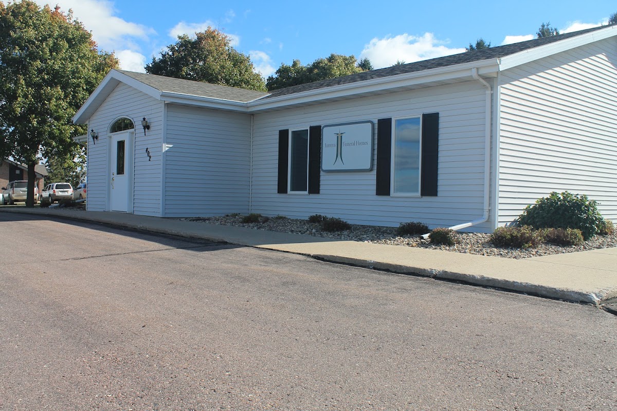 Jurrens Funeral Home building in Hills, Minnesota