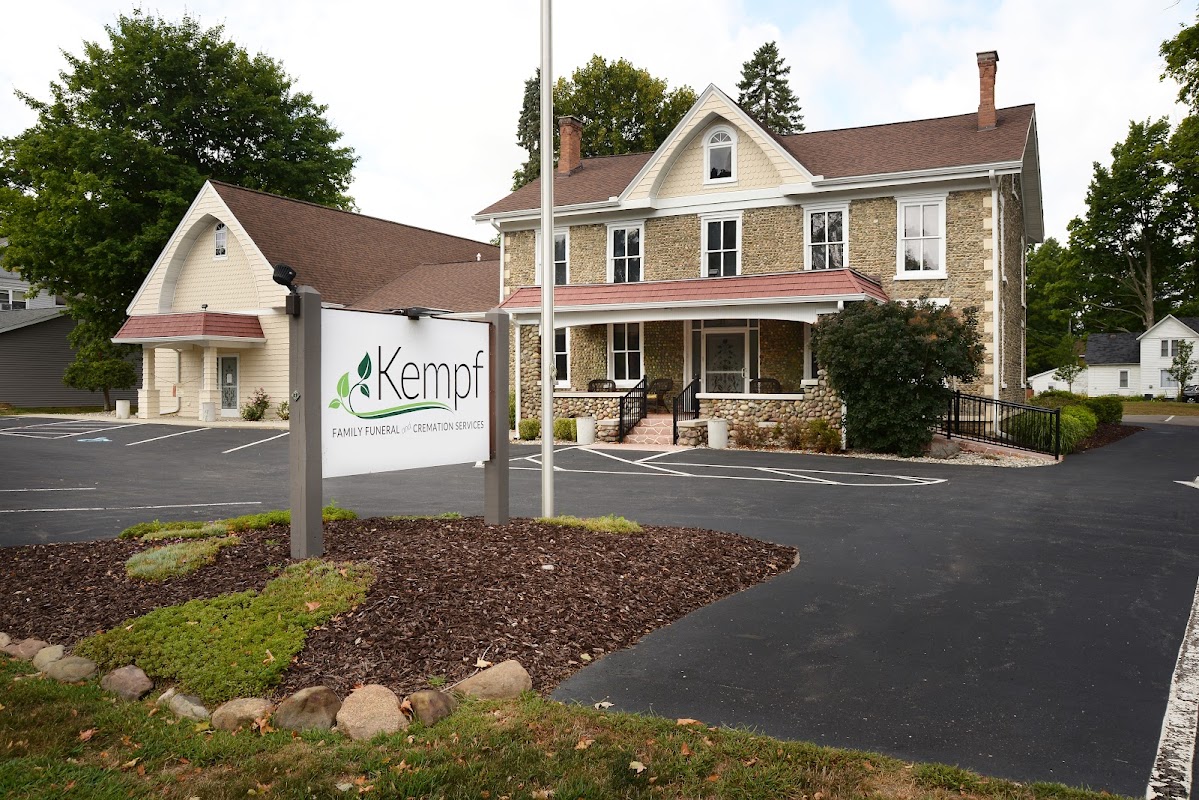 Kempf Family Funeral Home Homer Chapel building in Homer, Michigan