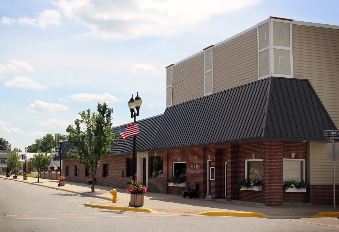 Koops Funeral Chapel building in Lake Odessa, Michigan