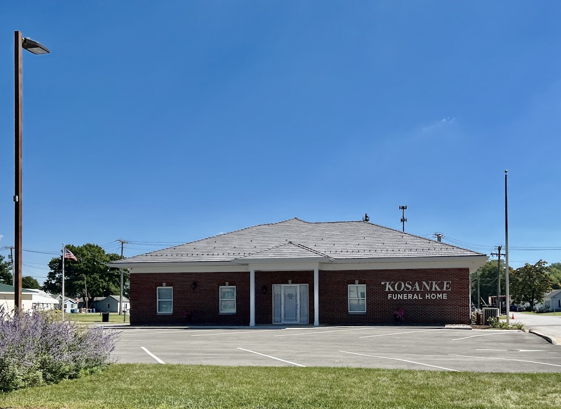 Kosanke Funeral Home building in Kouts, Indiana