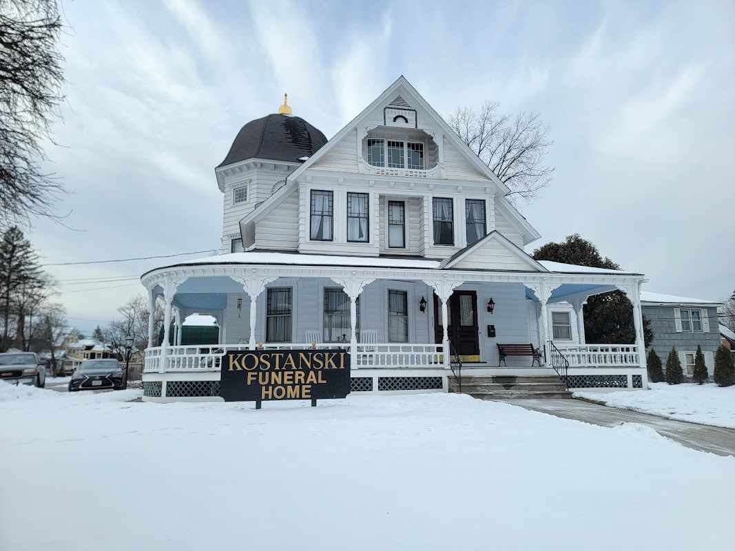 Kostanski Funeral Home building in Greenfield, Massachusetts
