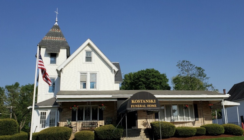 Kostanski Funeral Homes building in Turners Falls, Massachusetts