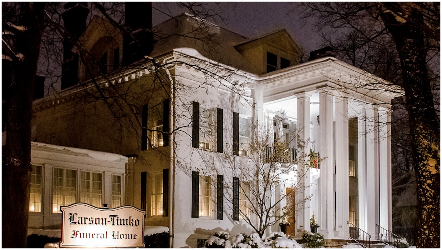Larson-Timko Funeral Home building in Fredonia, New York