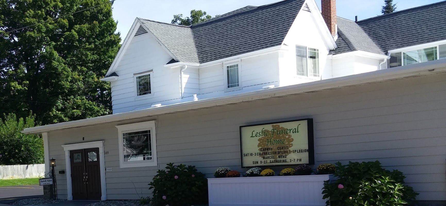 Leslie Funeral Home building in Leslie, Michigan