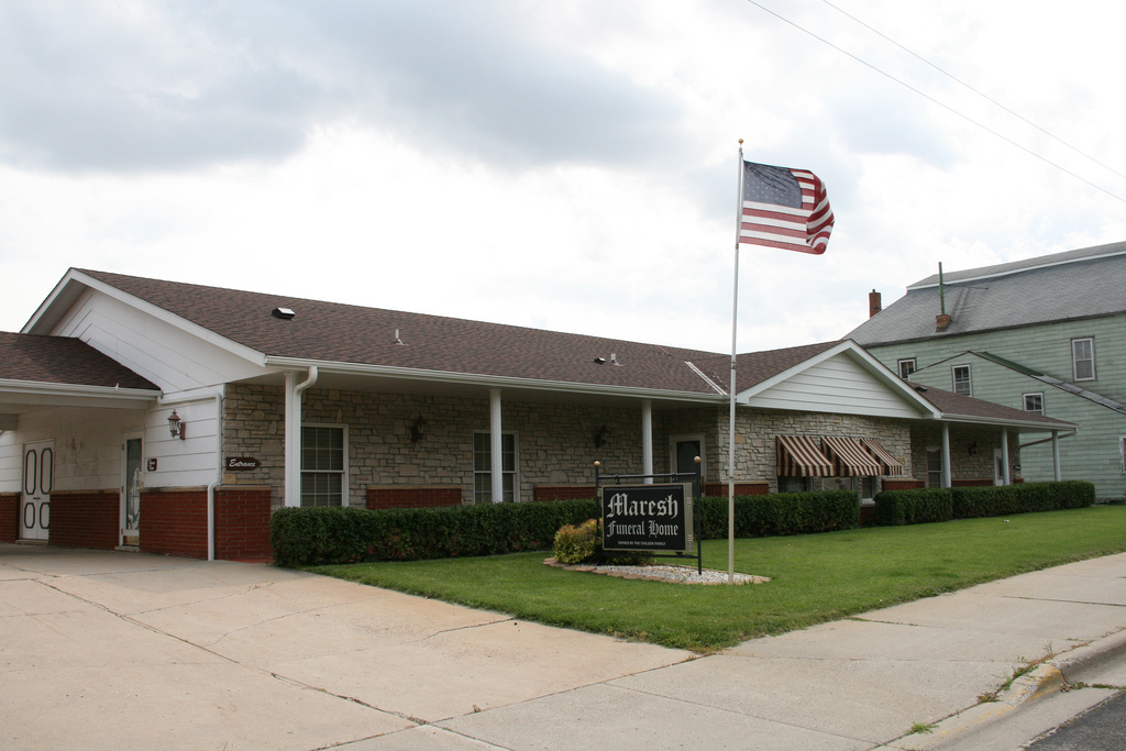 Maresh Funeral Home building in Silver Lake, Minnesota