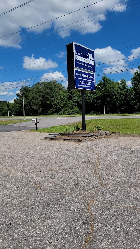 Matthews Family Mortuary building in Rocky Mount, North Carolina