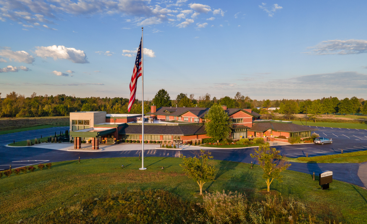 Michigan Memorial Funeral Home building in Flat Rock, Michigan