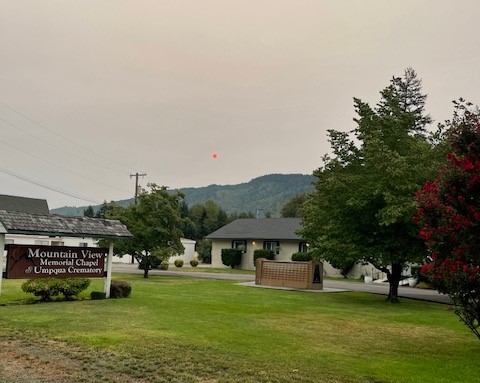 Mountain View Memorial Chapel building in Myrtle Creek, Oregon