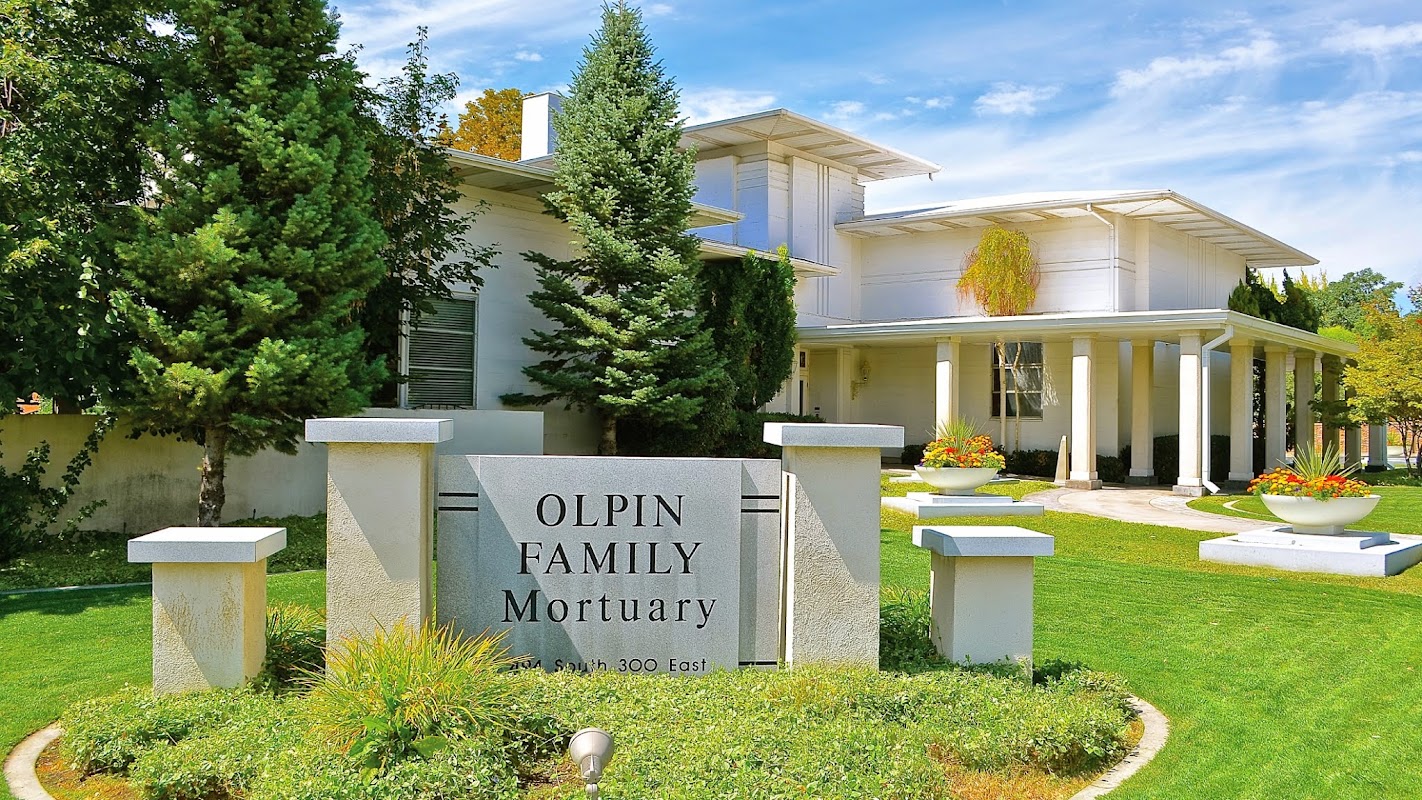 Olpin Family Mortuary building in Pleasant Grove, Utah