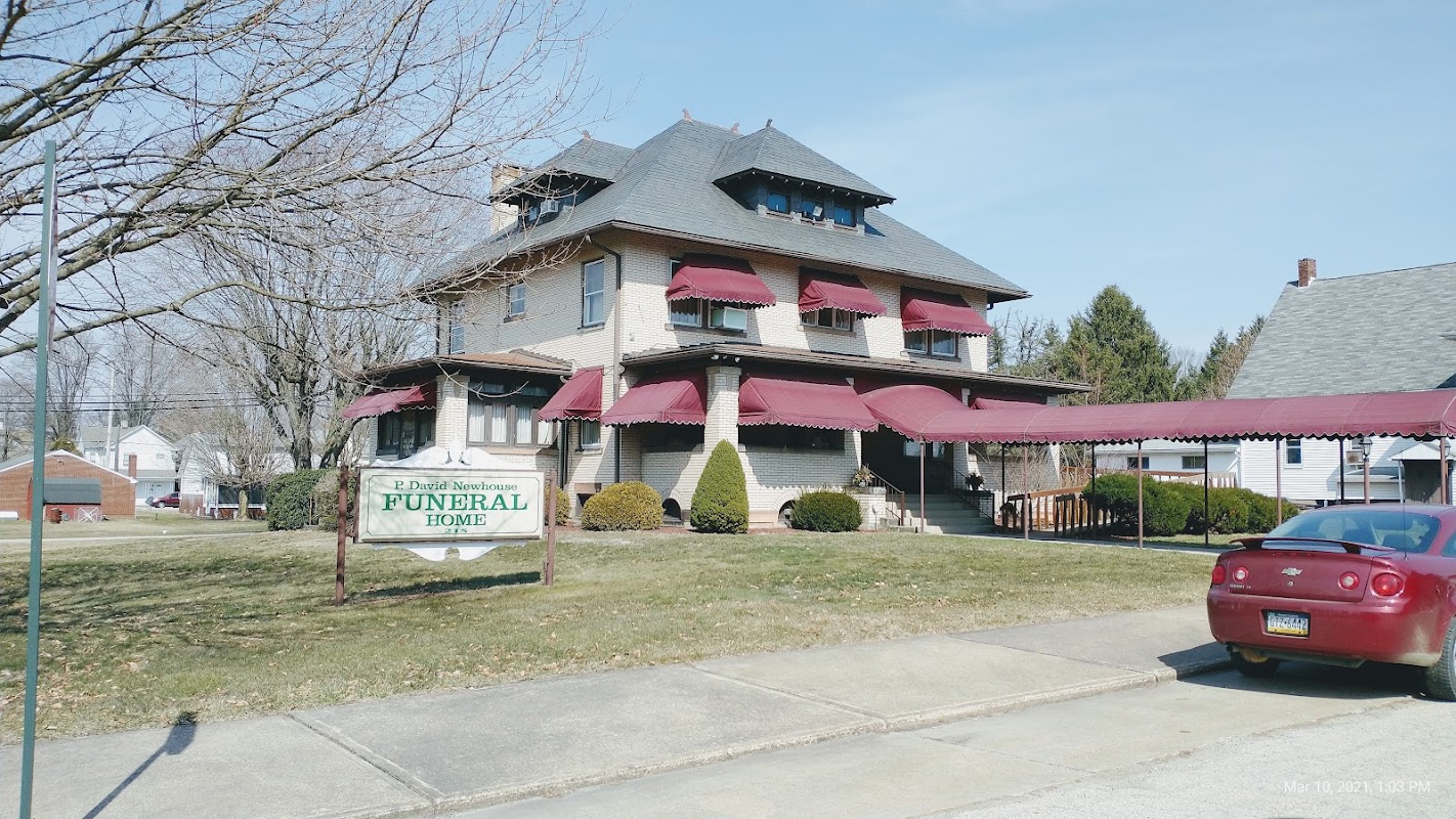 P. David Newhouse Funeral Home building in New Alexandria, Pennsylvania