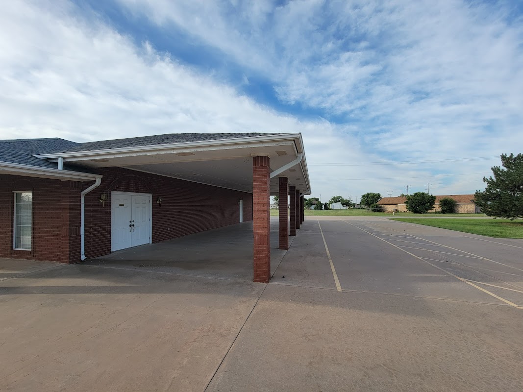 Peoples Cooperative Funeral Home building in Lone Wolf, Oklahoma