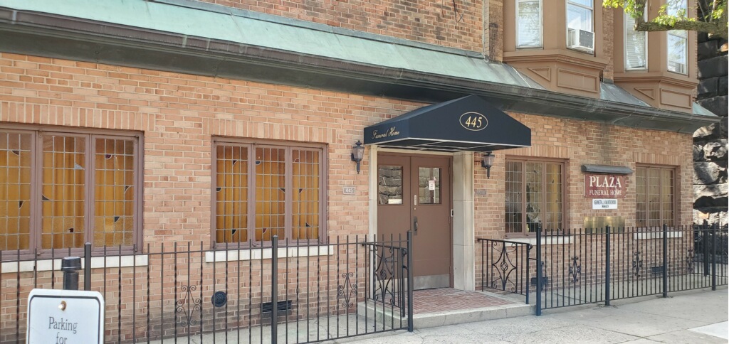 Plaza Funeral Home building in Jersey City, New Jersey