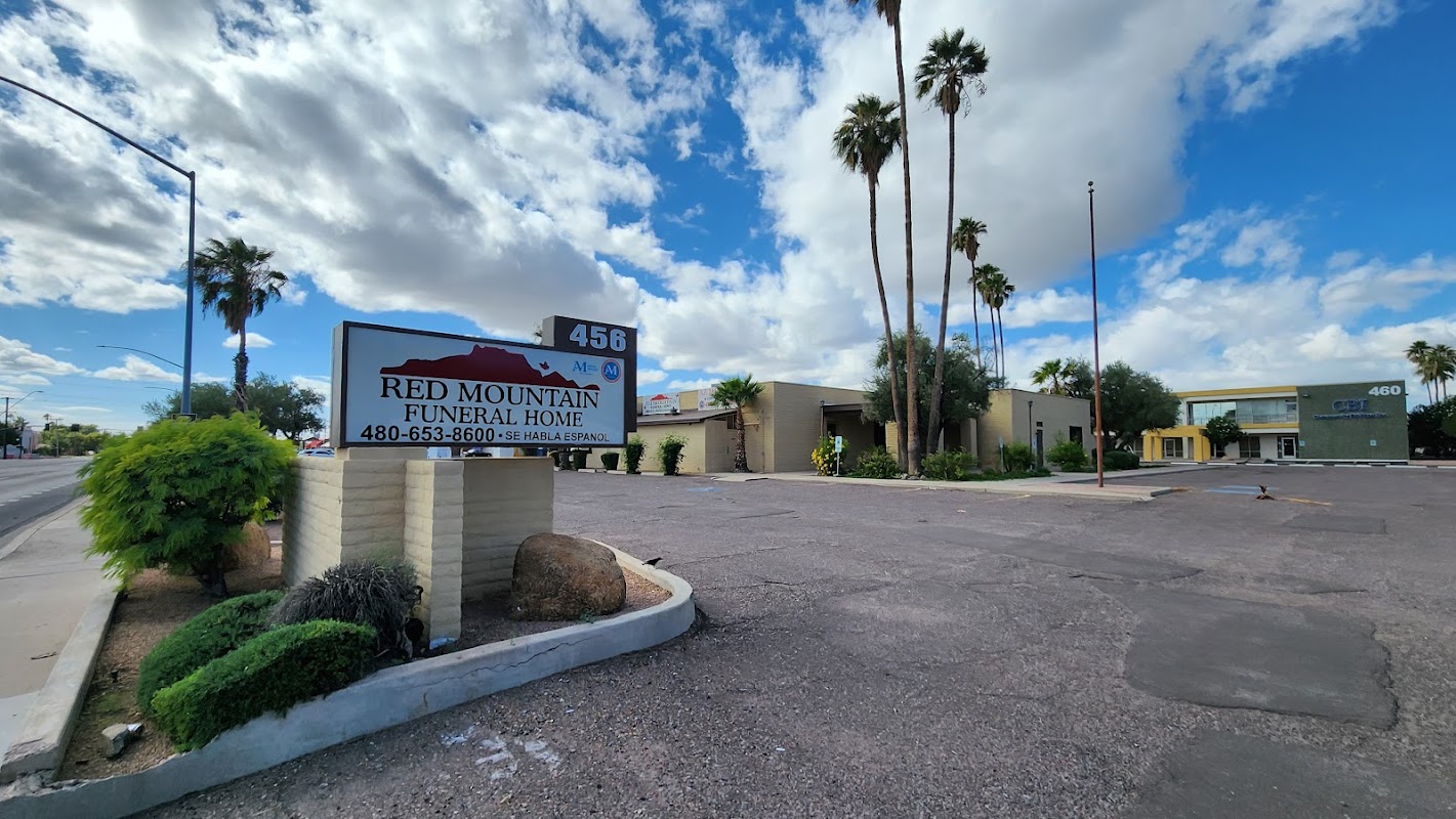 Red Mountain Funeral Home building in Mesa, Arizona