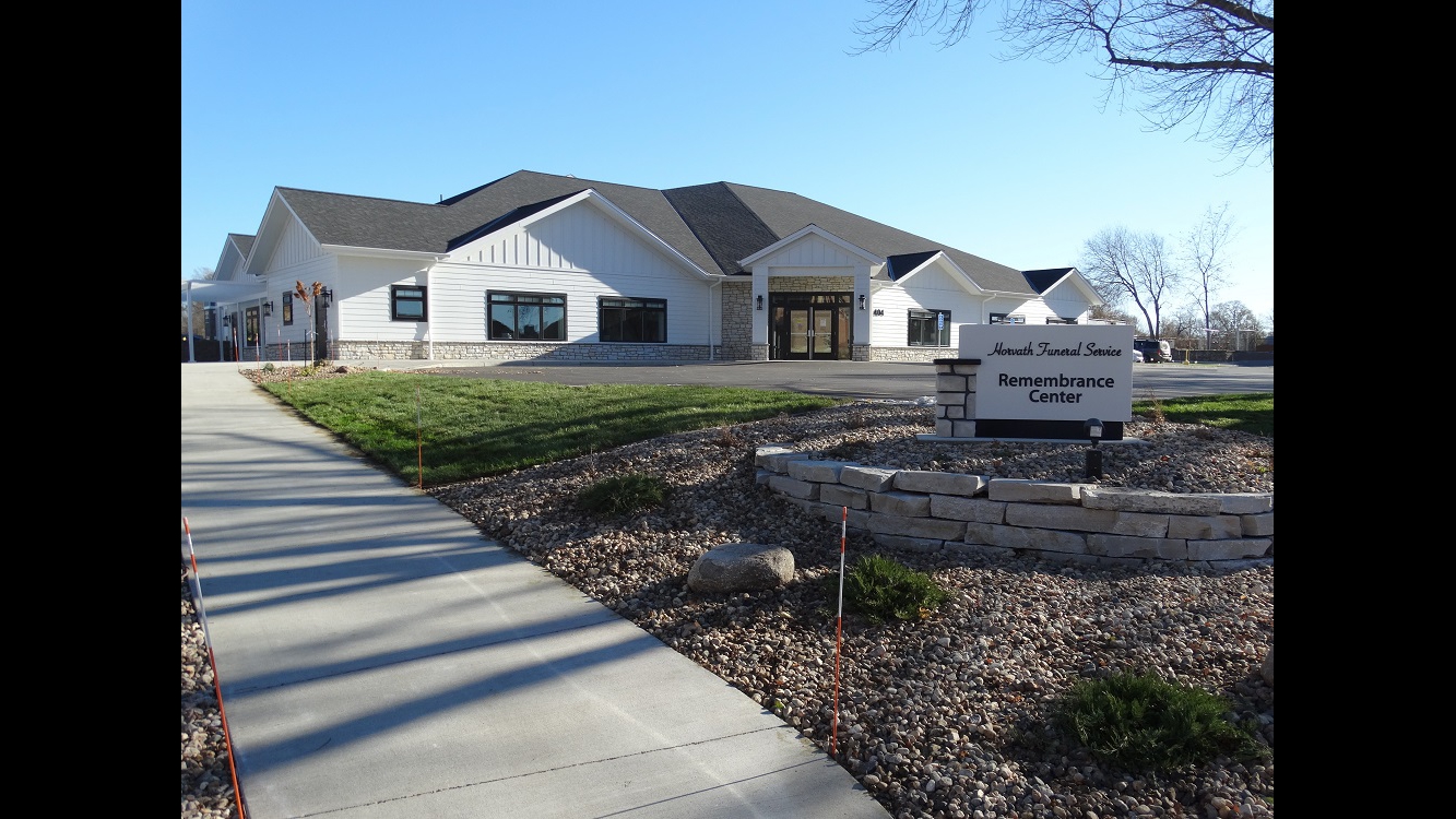Rehkamp & Horvath Funeral Directors building in Marshall, Minnesota