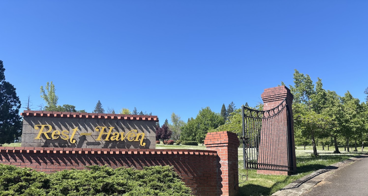 Rest-Haven Memorial Park Funeral Home building in Eugene, Oregon