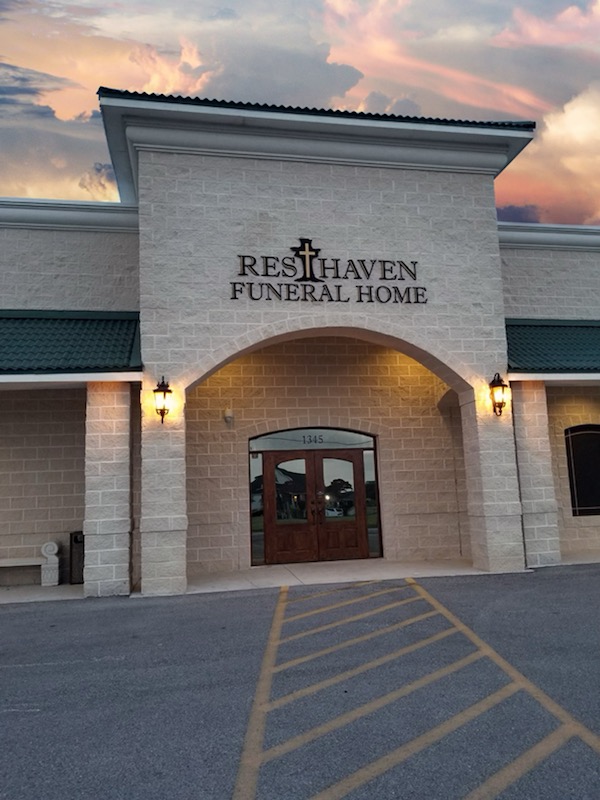 Resthaven Funeral Home building in Aransas Pass, Texas