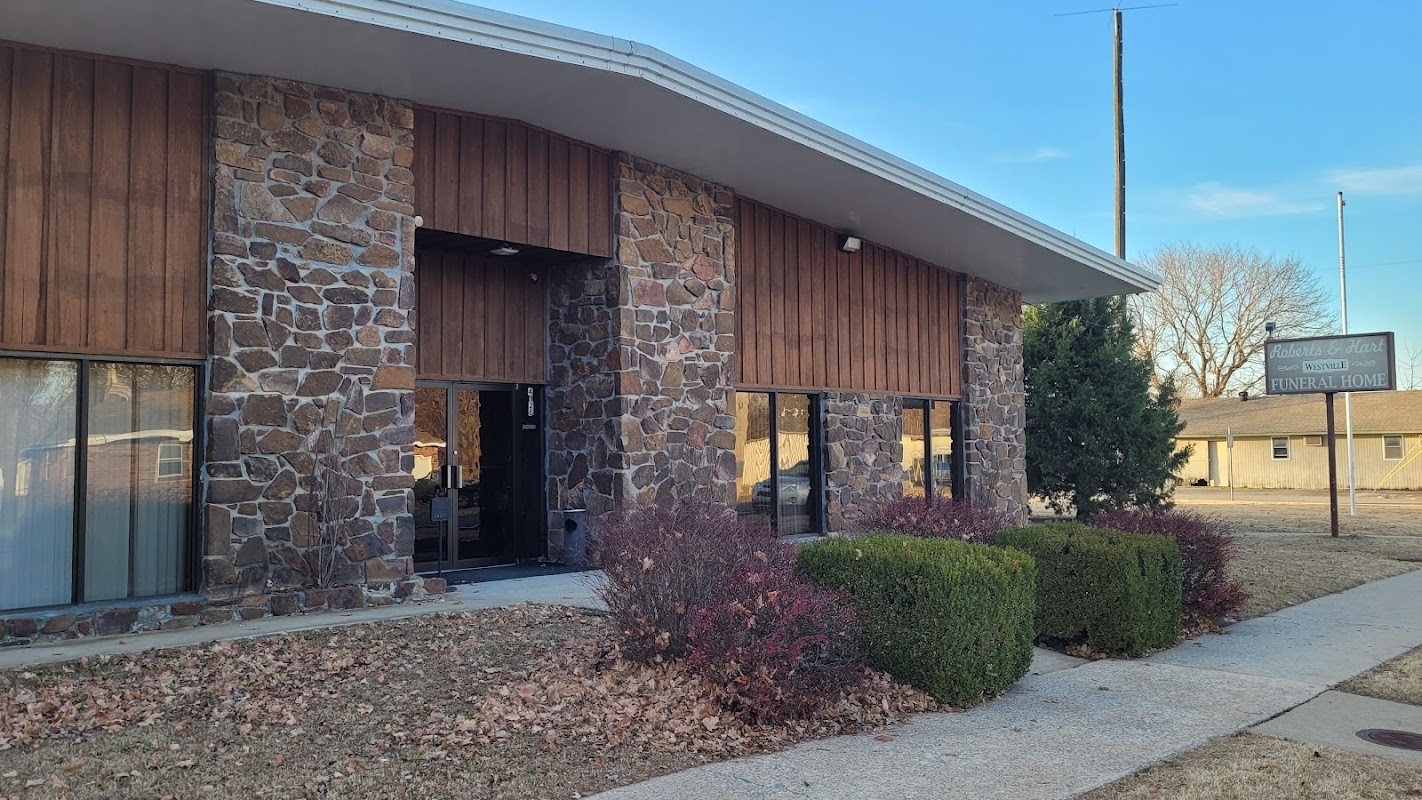 Roberts & Hart Funeral Home building in Westville, Oklahoma