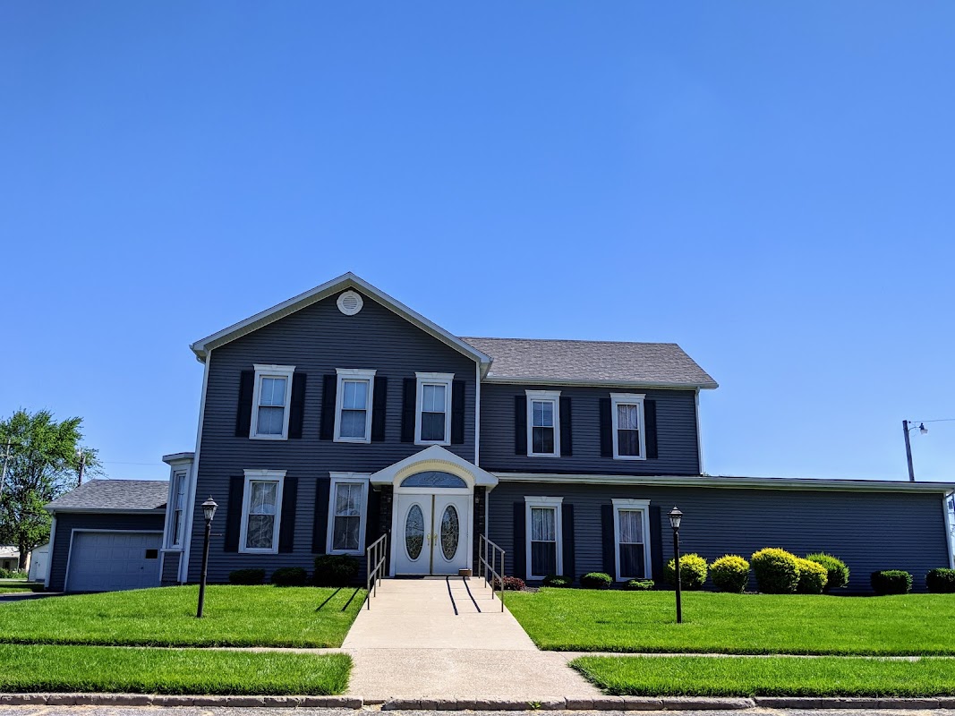 Rodenberger Funeral Home building in Deshler, Ohio