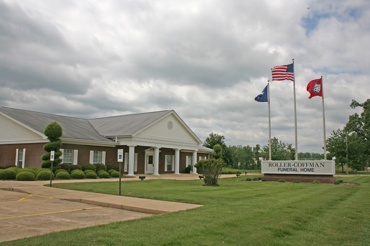 Roller-Coffman Funeral Home building in Marshall, Arkansas