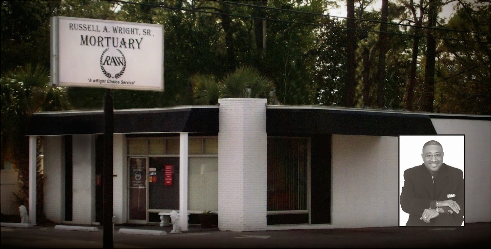 Russell A Sr Wright Mortuary building in Panama City, Florida