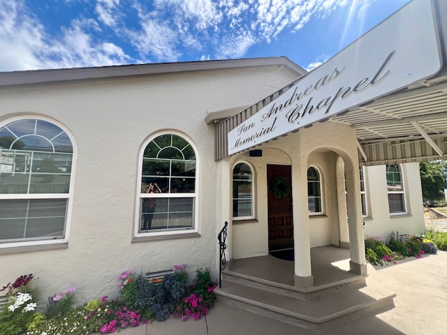 San Andreas Memorial Chapel building in San Andreas, California